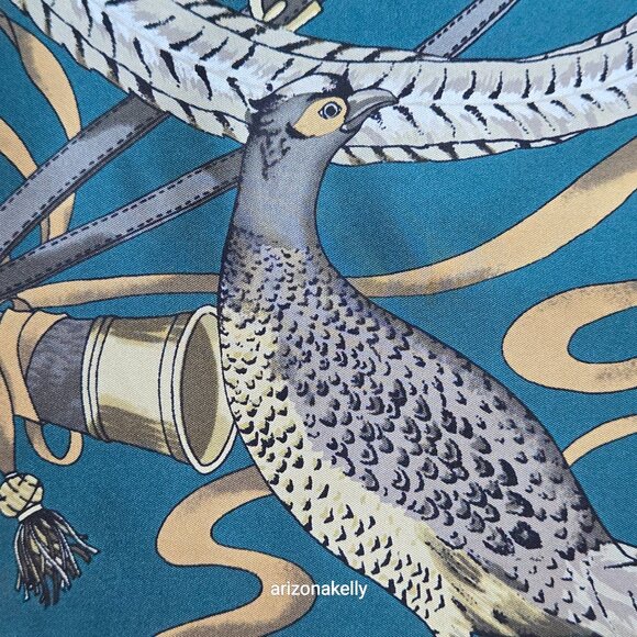 Brooks Brothers Silk Square Scarf Game Birds Pheasant - Picture 11 of 16